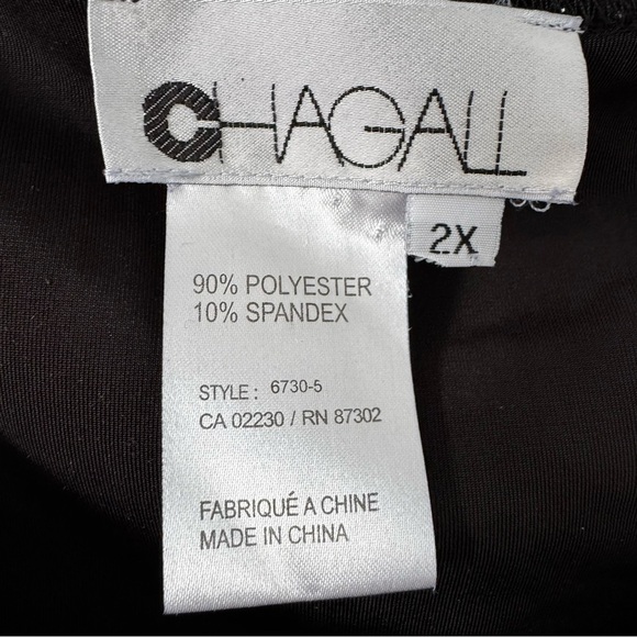 Chagall Black Velvety Sparkle Top 2X Holiday - Picture 2 of 7